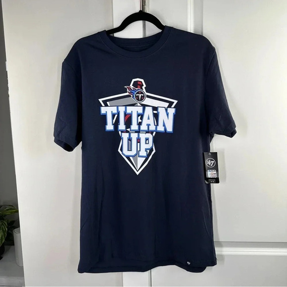 New 47 Brand Navy Tennessee Titans‎ Tshirt Titan Up Graphic size Large NWT - Picture 1 of 9